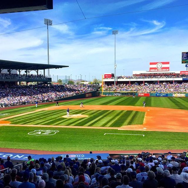 NLCS rematch. Dodgers vs Cubs. Spring training 2017 w/ @macktonight, @gjmagnone & a whole lot of Old Style - from Instagram